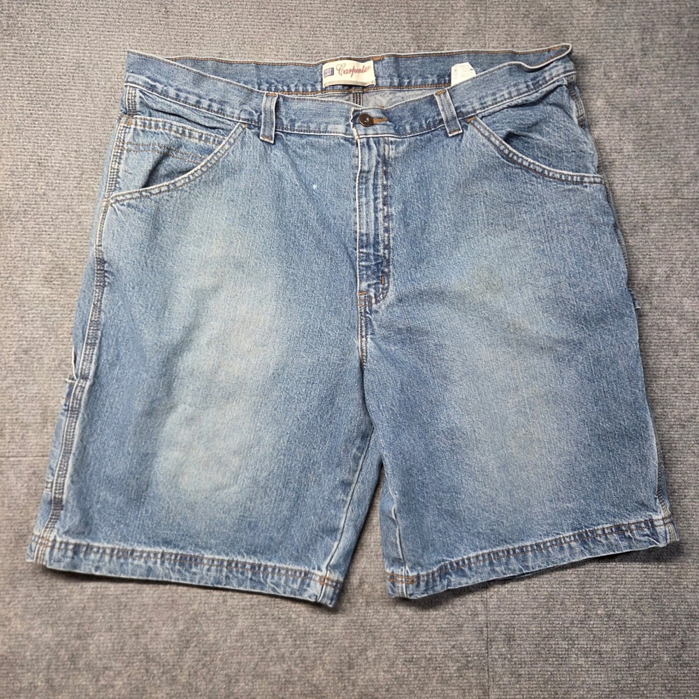 Faded Glory Mens Denim Carpenter Shorts Blue Size 40 Workwear Utility PFG-3970